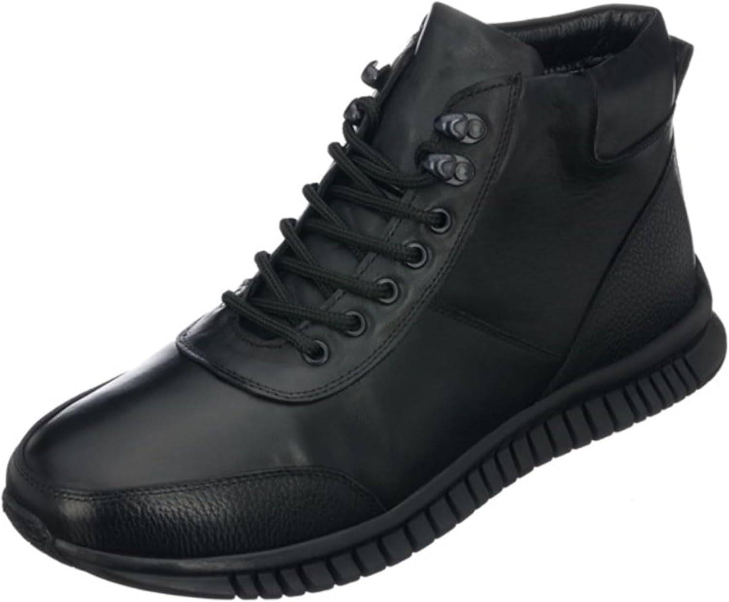 

Мужские высокие кожаные кроссовки DALGALA из черной кожи, большого размера, ручной работы