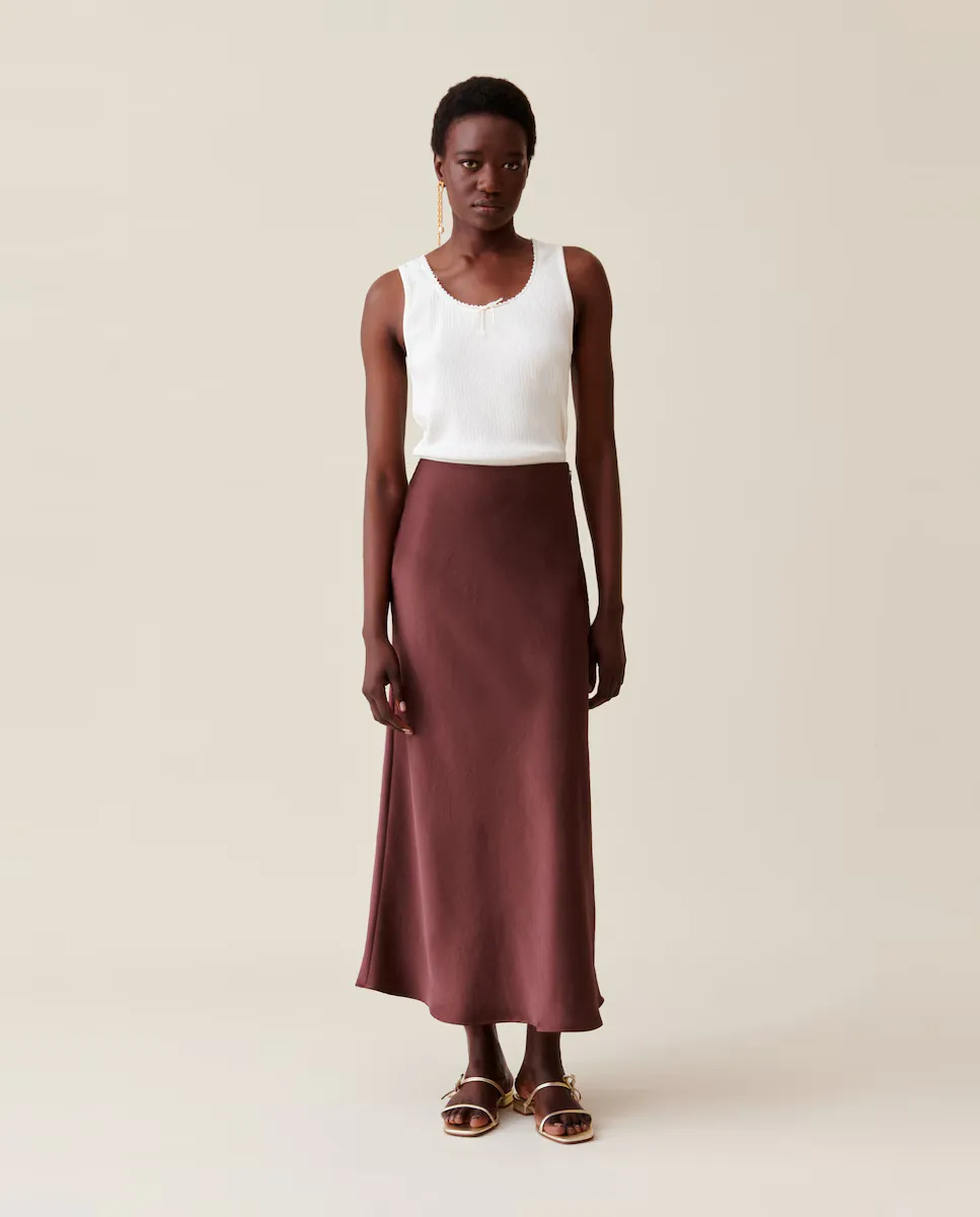 

Струящаяся атласная юбка Claudie Pierlot, бордовый