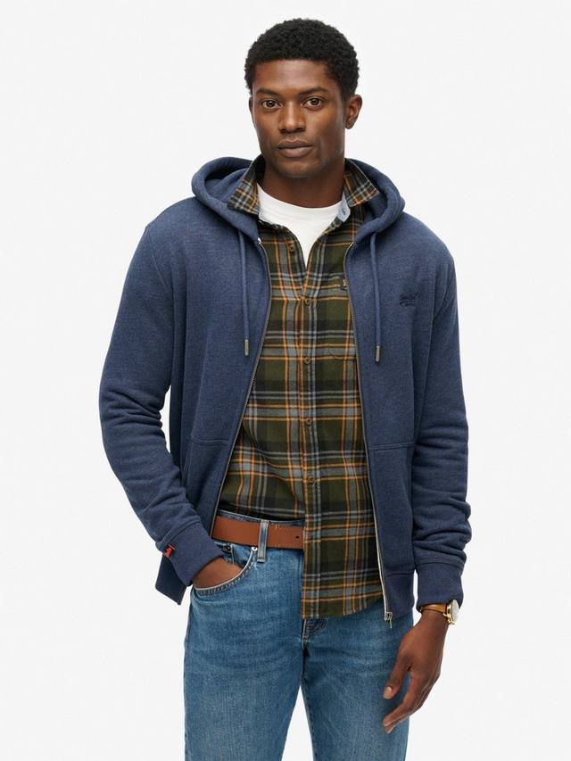 

Толстовка с молнией и логотипом Essential Superdry, Heritage Navy Marl