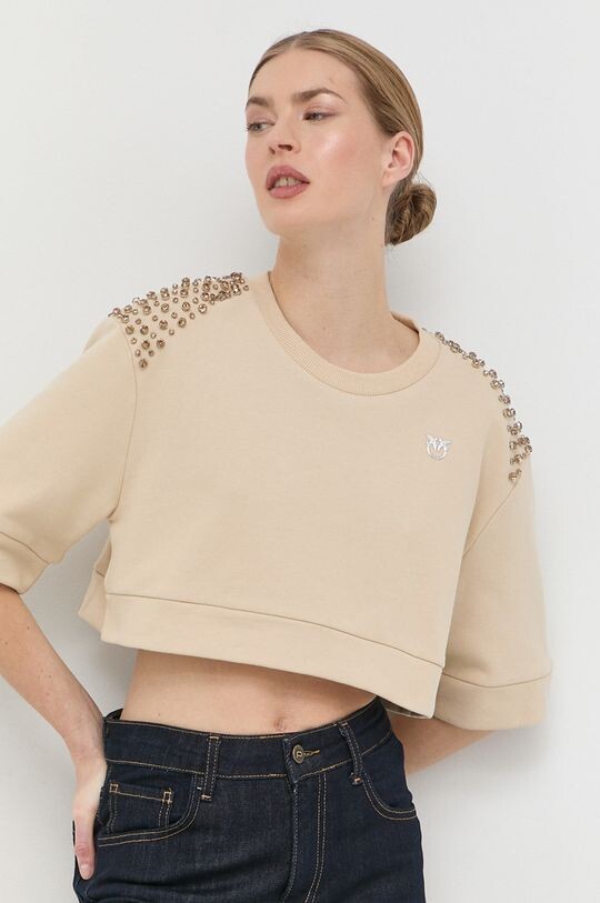 

Хлопковая толстовка Pinko, бежевый