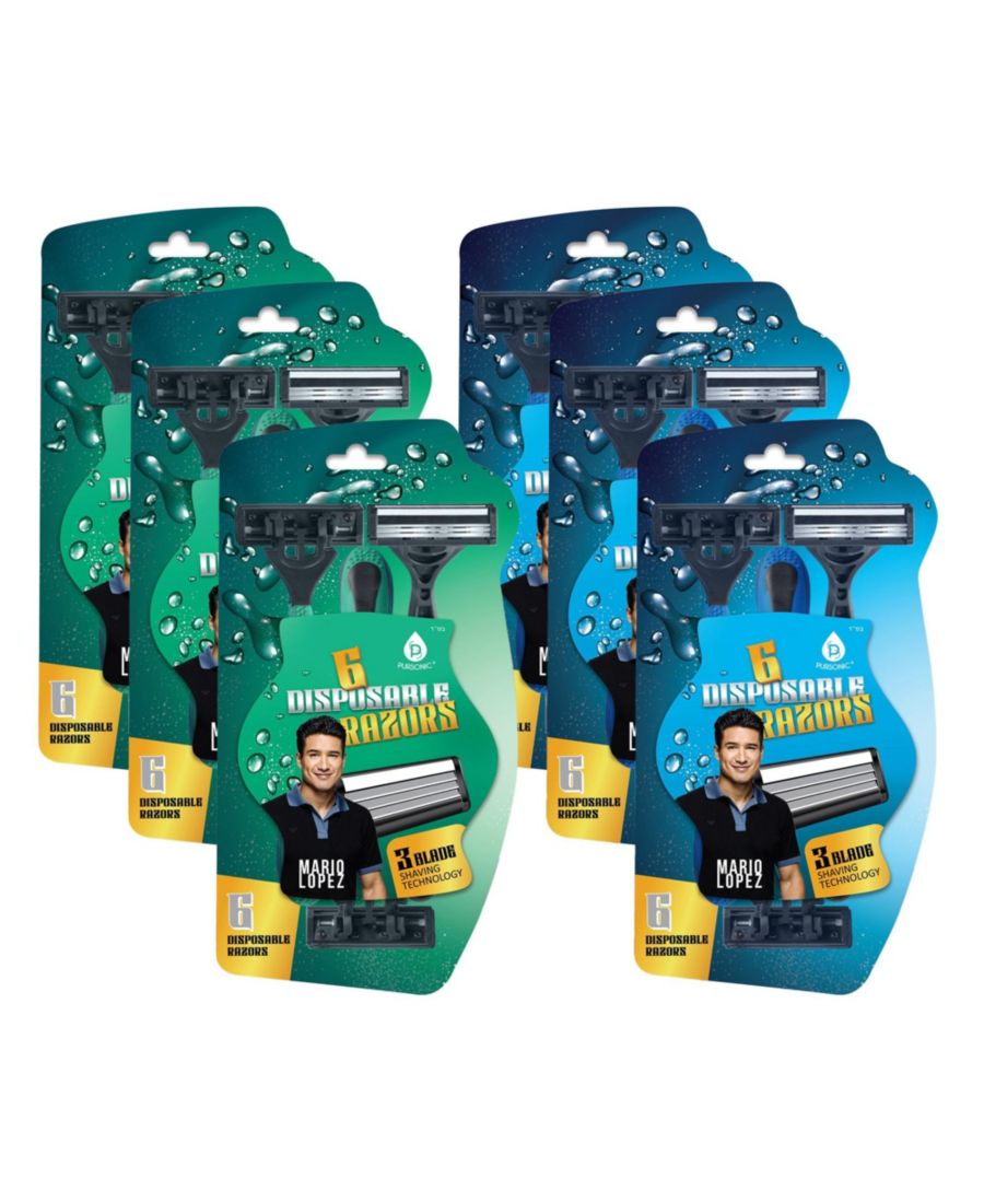 

Набор из 36 одноразовых бритв Mario Lopez PURSONIC, синий