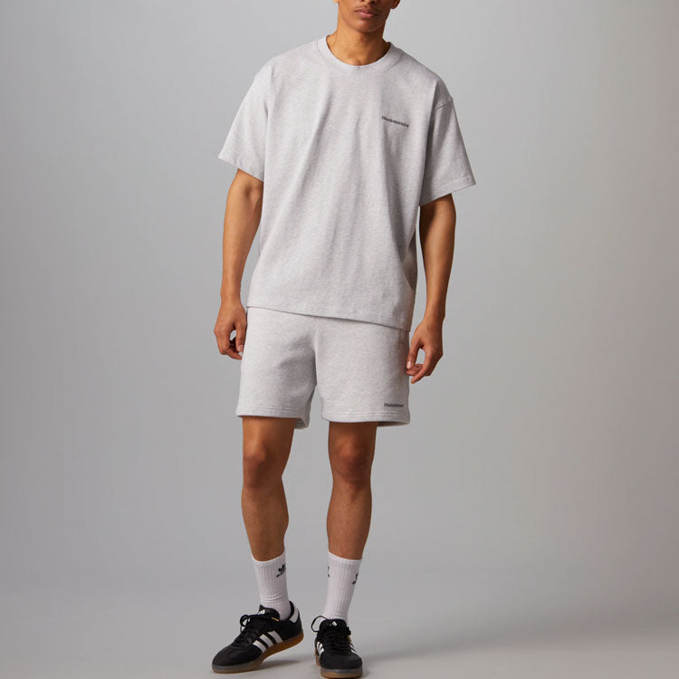 Футболка adidas x Pharrell Humanrace Small Logo T-Shirt 'White', серый — фото 2