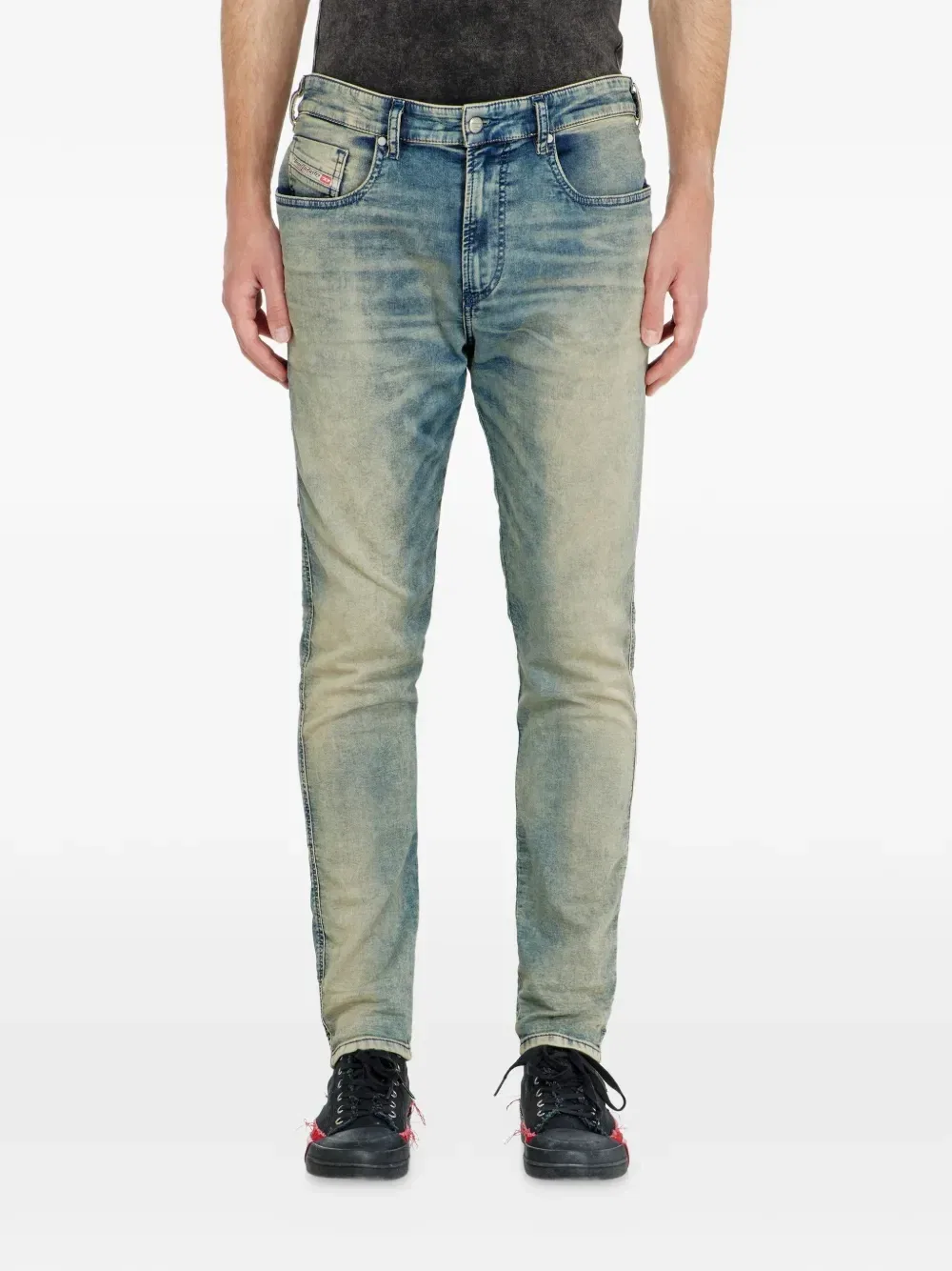 Зауженные джинсы со средней посадкой 2062 D-Strukt Joggjeans DIESEL, синий — фото 3