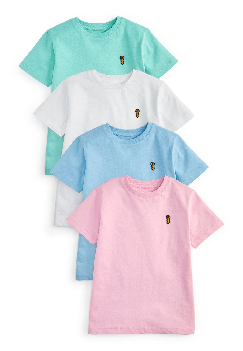 

Футболка базовая 4 PACK STAG EMBROIDERED SHORT SLEEVE Next, цвет pastels