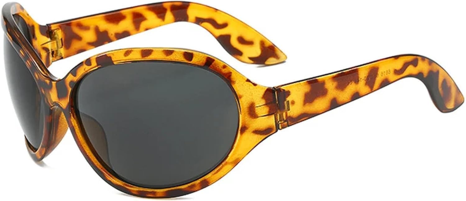 

Солнцезащитные очки в стиле стимпанк с крупной оправой для женщин и мужчин, винтажные, для активного отдыха, путешествий, уличной фотографии, защита от УФ-излучения UV400 TKKTLLT, Leopard Gray