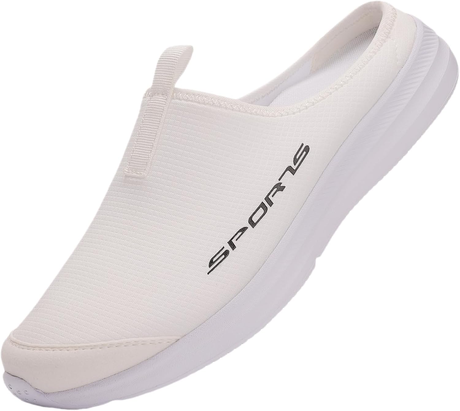 

Мужские тапочки с цельным цветом, верх из дышащей сетки, без шнурков, удобные и противоскользящие повседневные обувь Hoalox, белый