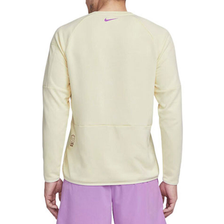 Мужской фитнес-топ с длинными рукавами Dri-FIT, черный Nike, светло-желтый — фото 4