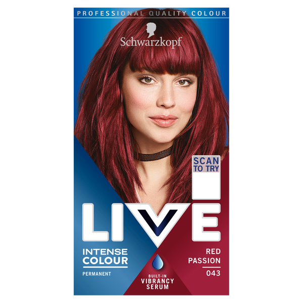 

Краска для волос 43 красная страсть, 1 упаковка. Live Intense colour, цвет 043 red passion