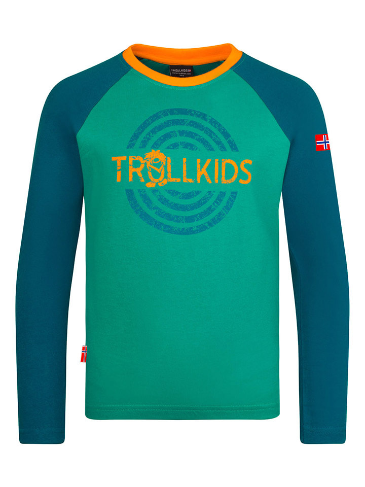 

Лонгслив Trollkids, цвет grün/blau