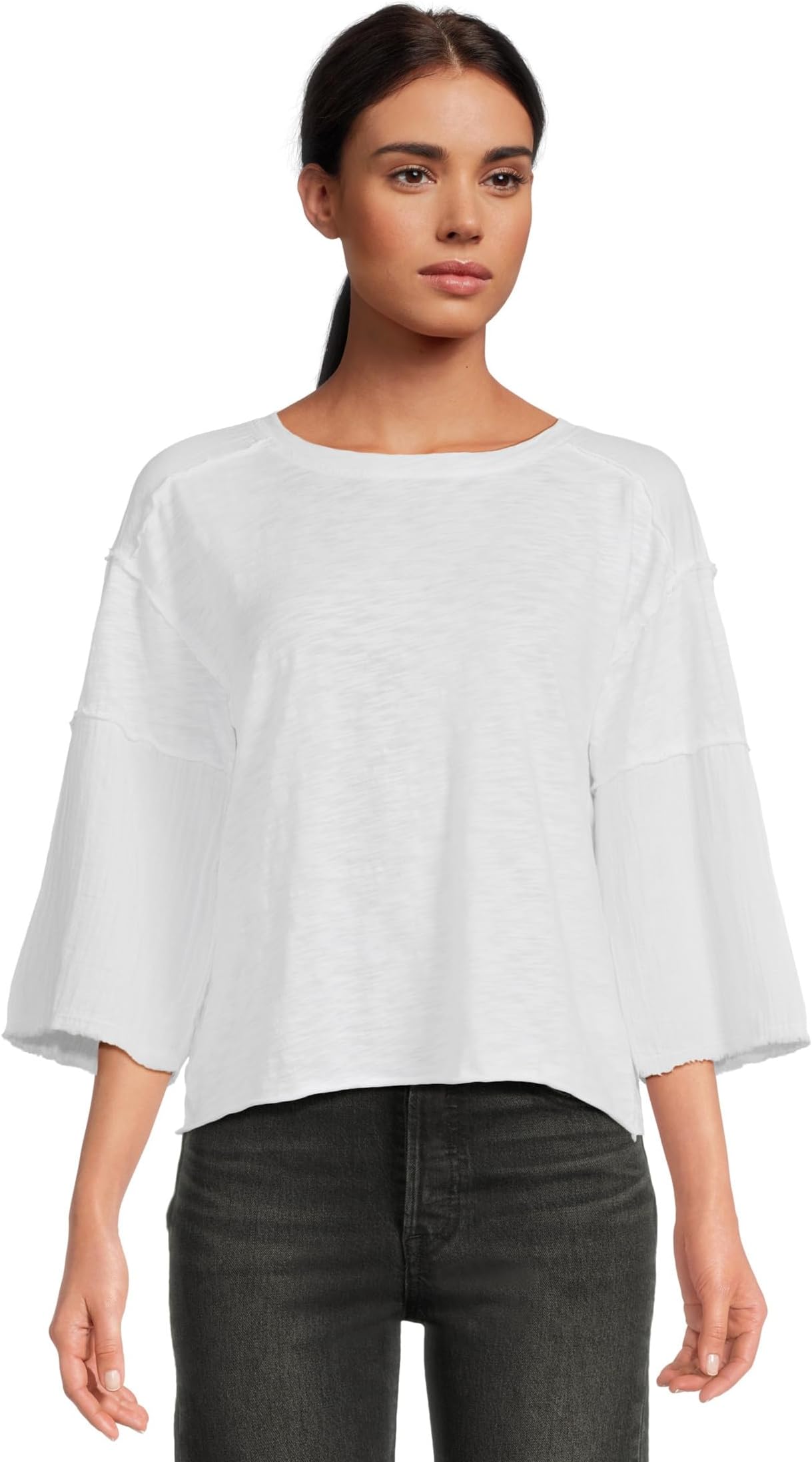 

Футболка Mod-o-doc 3/4 Sleeve Mix Media Tee, белый