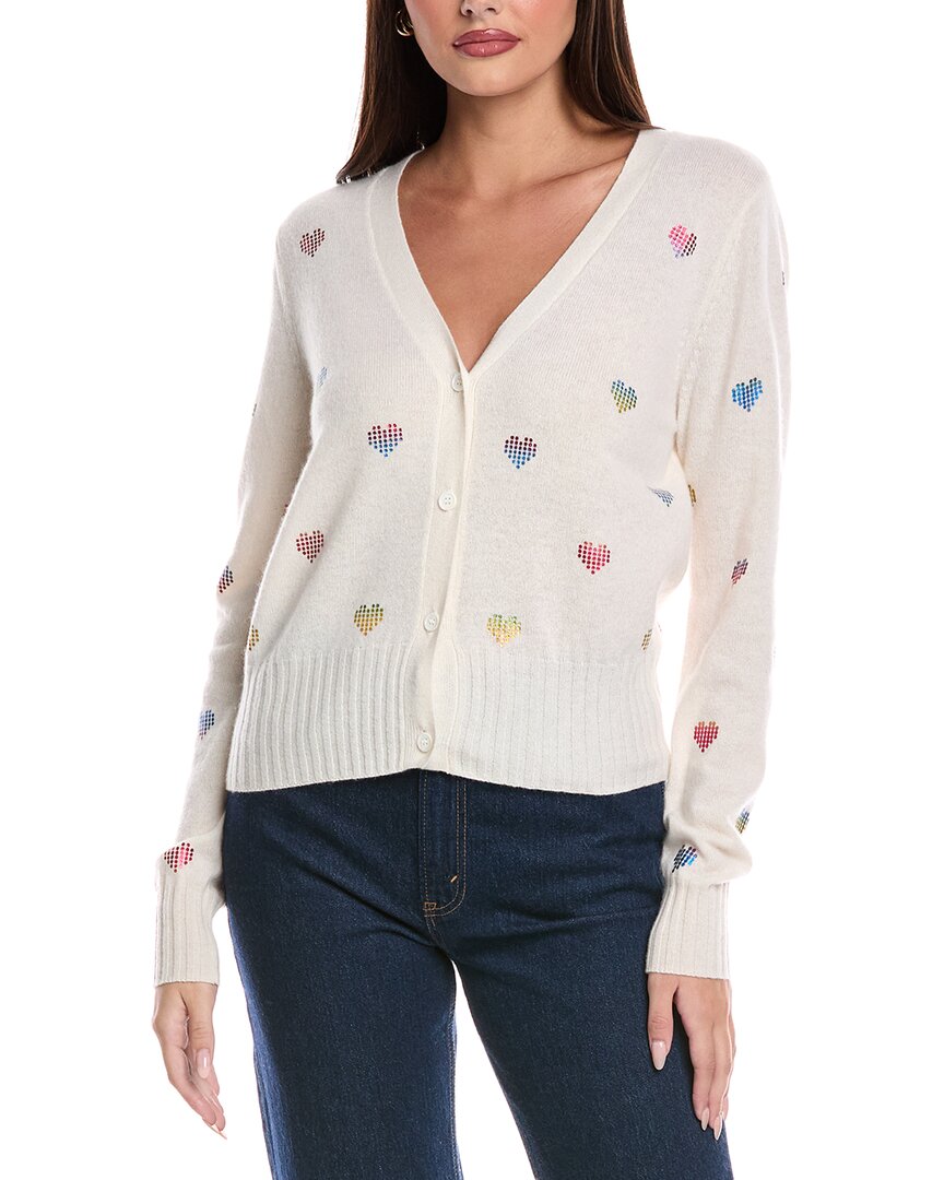 

Бродье Кэшмир Фойл Харт кардиган из кашемира Brodie Cashmere, белый