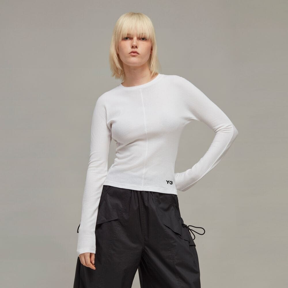 

Футболка Adidas Y-3 FITTED LONG SLEEVE TEE, цвет White