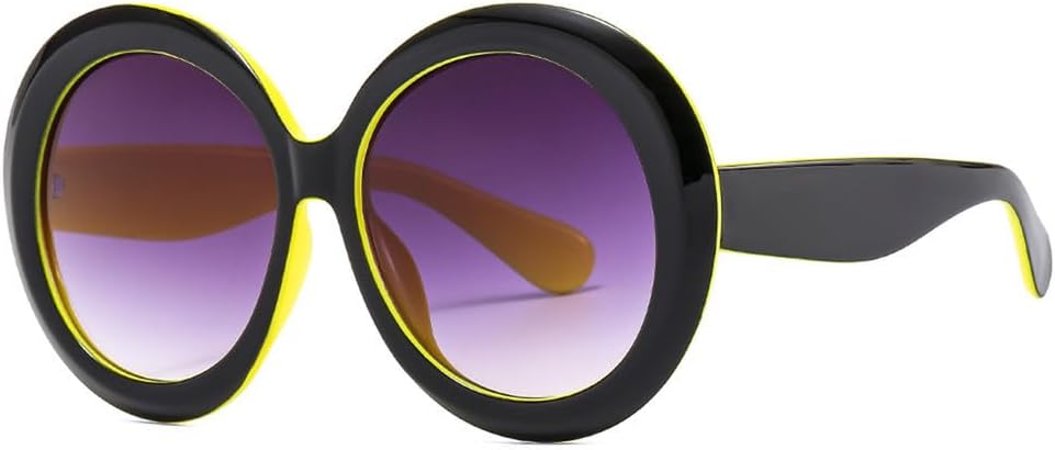 

Большие круглые солнцезащитные очки для женщин и мужчин, увеличенные солнцезащитные очки с градиентными линзами, коричневые очки, защита от ультрафиолета UV400 для женщин VFDHN, C5