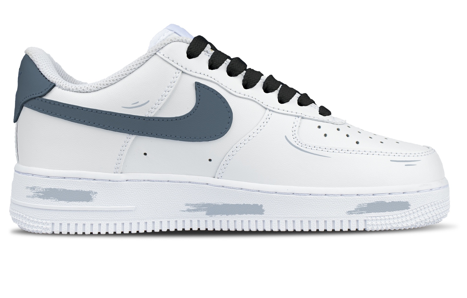 Nike Кроссовки для скейтбординга Air Force 1 Gray Innovation Abrasion Resistant низкие мужские серый белый — фото 3