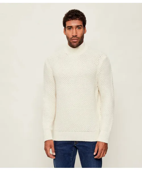 

Шерстяная полуводолазка с-хелето Regular fit Boss, белый