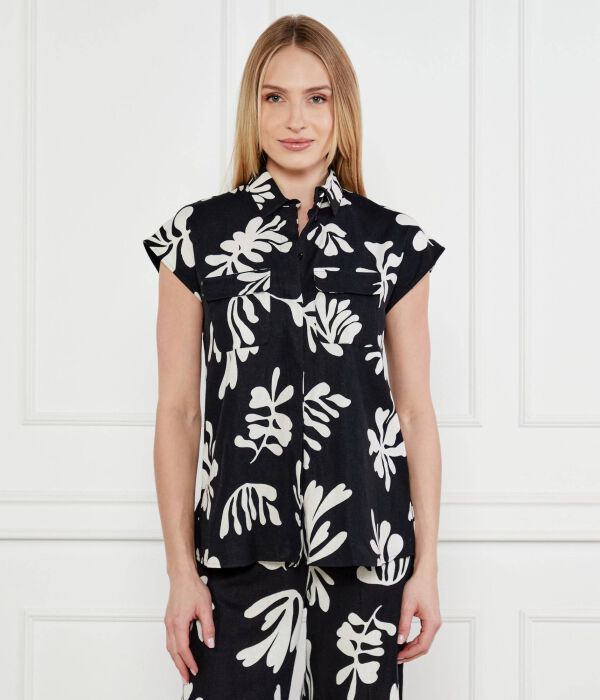

Льняная рубашка addotto Regular fit Marella, черный