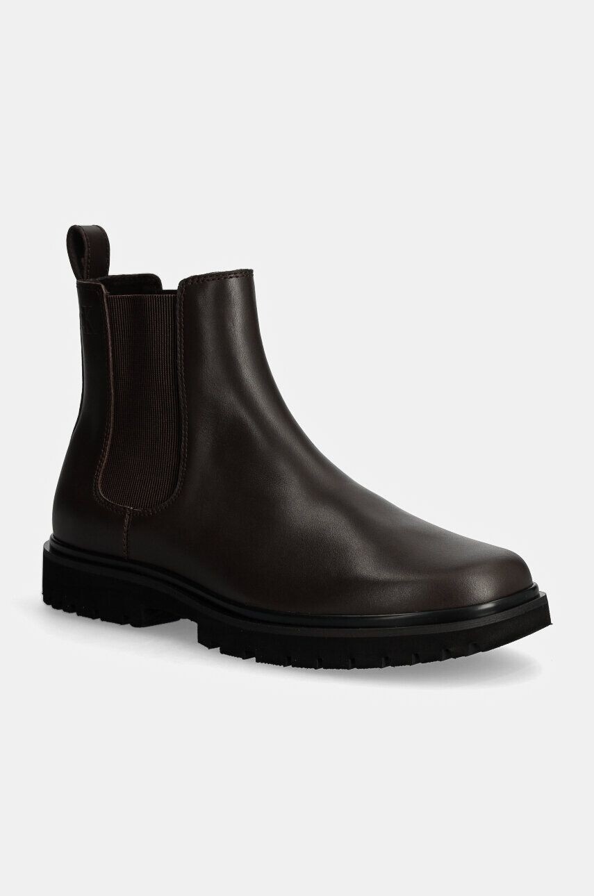 

Кожаные ботинки Calvin Klein Jeans EVA BOOT MID CHELSEA UNIFORM DR, коричневый