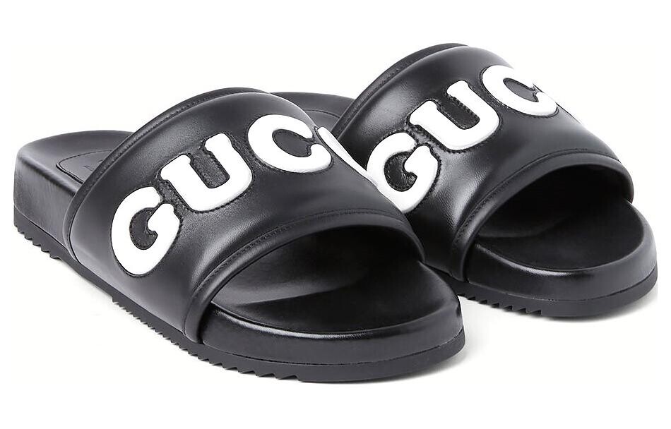 Шлепанцы мужские Gucci Jumbo Logo, черный — фото 3