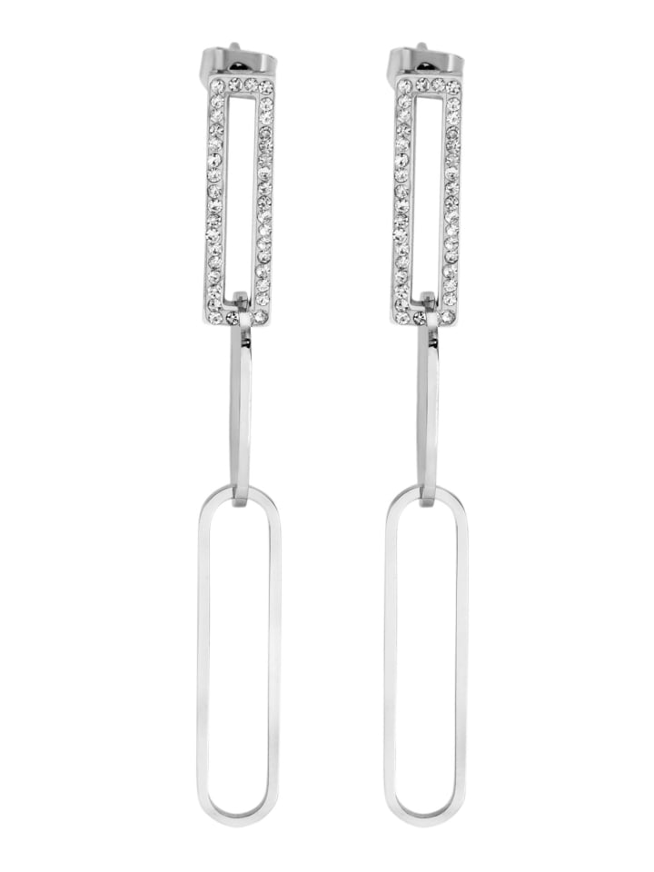 

Adeliás Женские серьги - серьги-гвоздики из нержавеющей стали со стразами, серебристого цвета