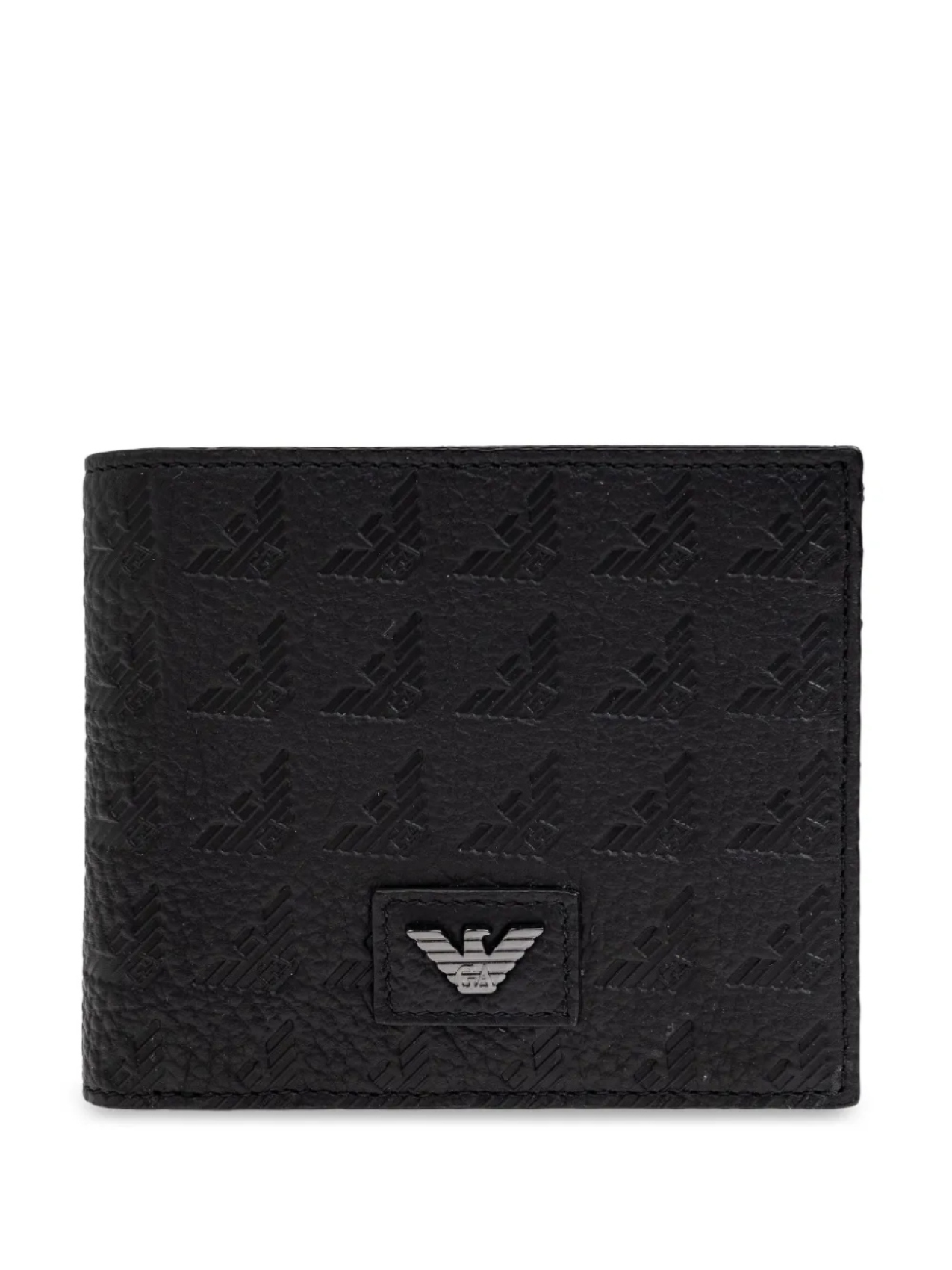 

Кошелек с тисненым логотипом Emporio Armani, черный