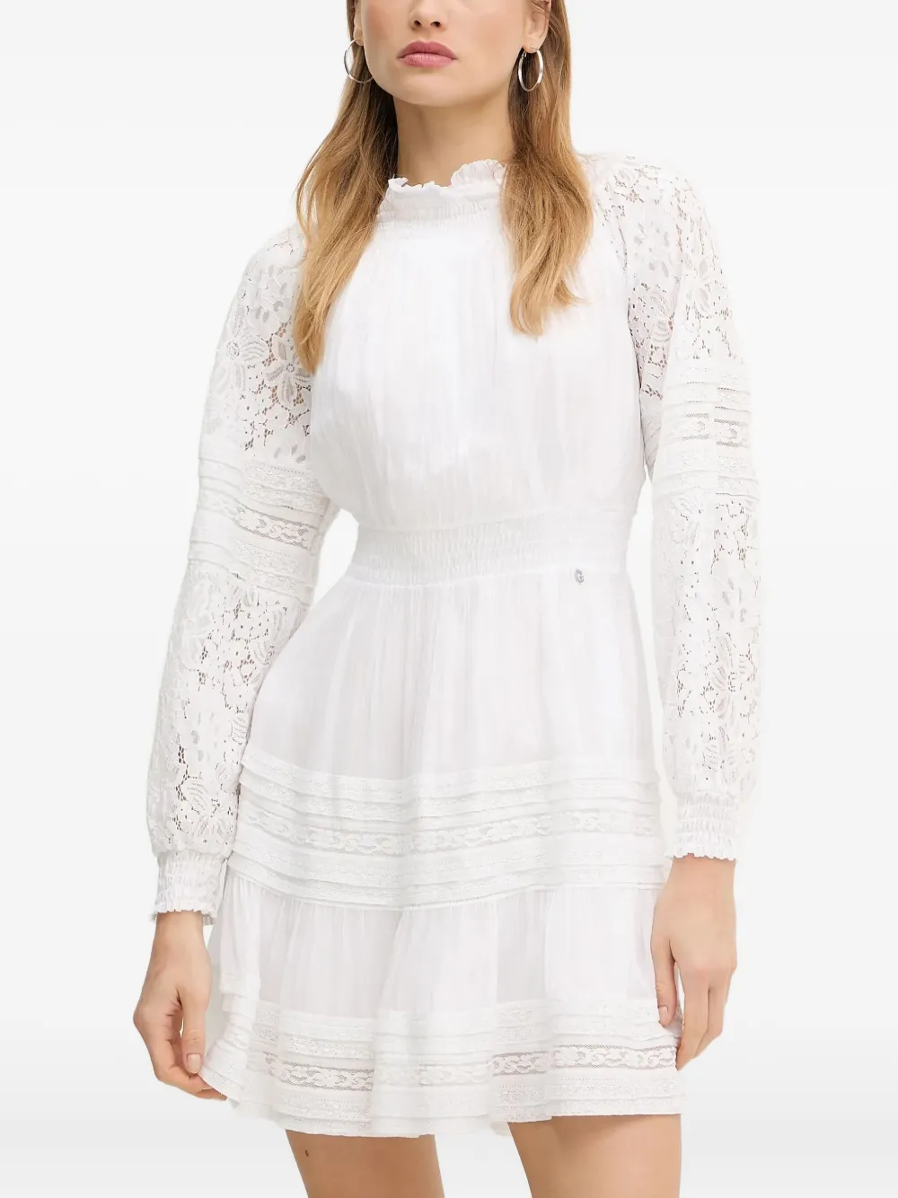 

Платье мини с кружевом GUESS USA, белый
