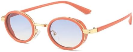 

Модные овальные солнцезащитные очки в стиле панк для женщин, винтажные градиентные очки с защитой от УФ-излучения UV400, трендовые солнцезащитные очки для мужчин MTZJH, Orange Blue Tea