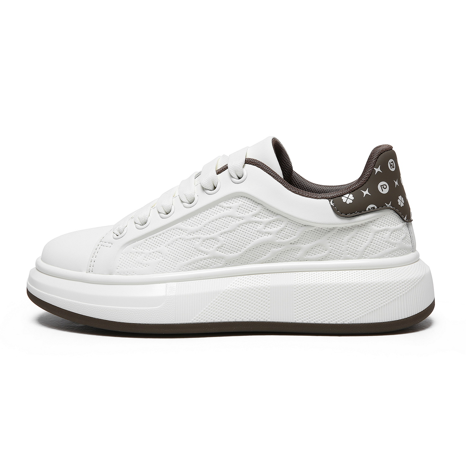 

KUX Скользостойкие амортизирующие износостойкие легкие увеличивающие рост низкие скейтборд кроссовки мужские бело-коричневые, цвет White Brown