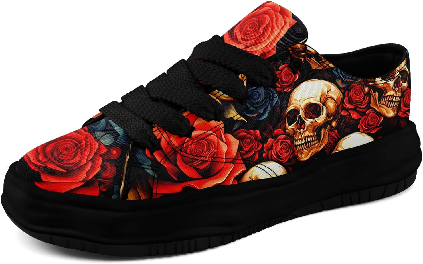 

Кеды на низкой подошве для мужчин и женщин, яркие с черепом, легкие и удобные для прогулок Coolcustomize, Red-b