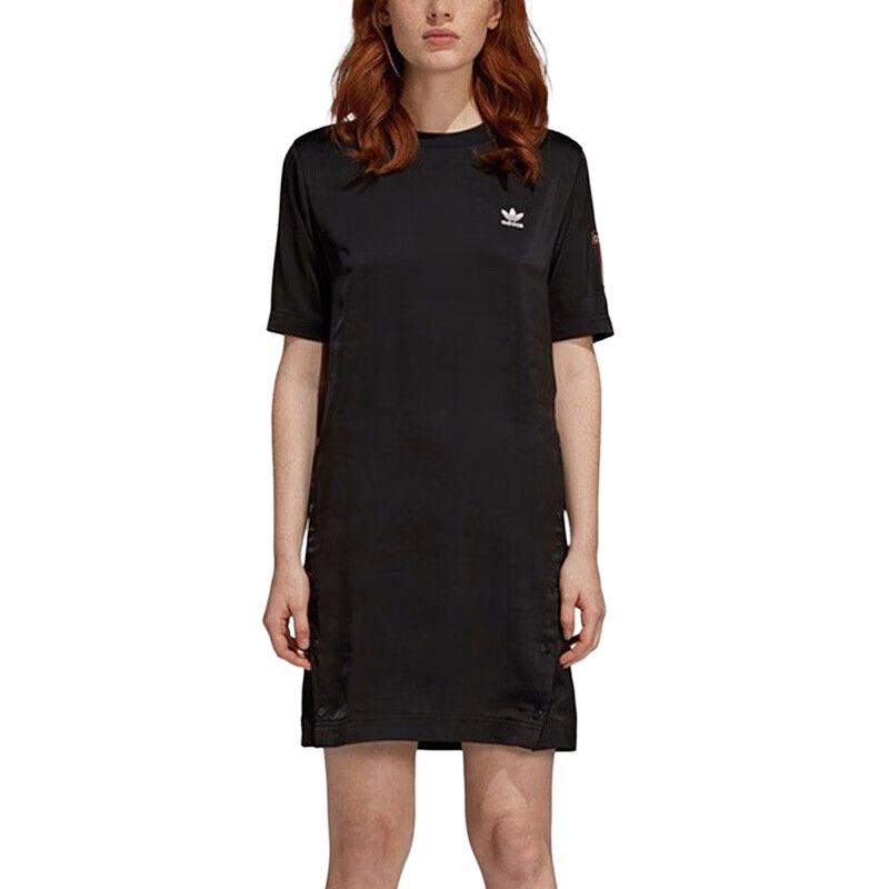 

Adidas Женское черное платье с коротким рукавом