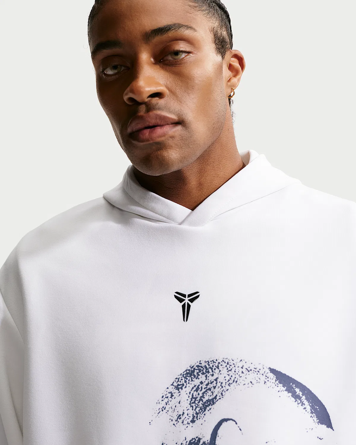 Мужская баскетбольная худи-пуловер Kobe из флиса Dri-FIT, White/Black — фото 3