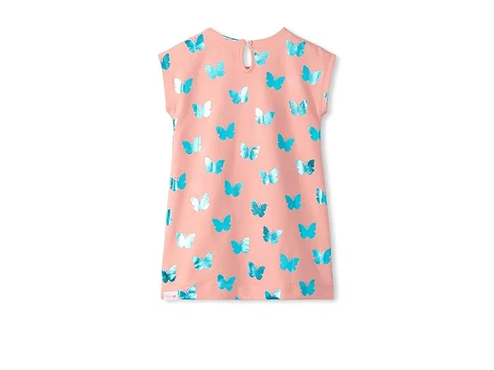 Платье свободного кроя с блестящими бабочками Glitter Butterfly Slouchy Dress Hatley Kids, Desert Sage — фото 2