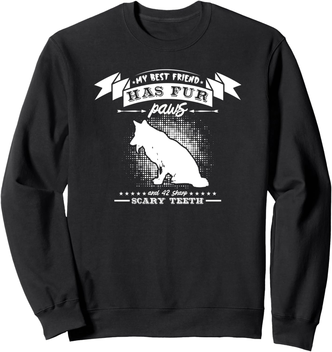 

У моего лучшего друга пушистые лапы - забавная толстовка для любителей собак My Best Friend Has Fur Paws, черный