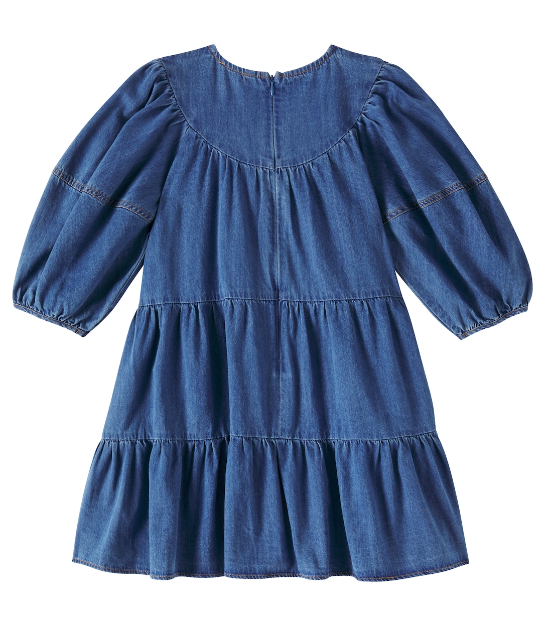 Хлопковое платье из шамбре с рукавами-фонариками Petite Amalie  , Mid Wash Chambray — фото 4