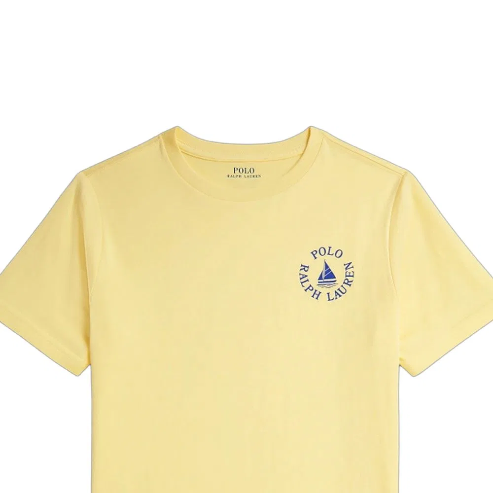 Футболка классическая Polo Ralph Lauren для детей светло-желтая — фото 4