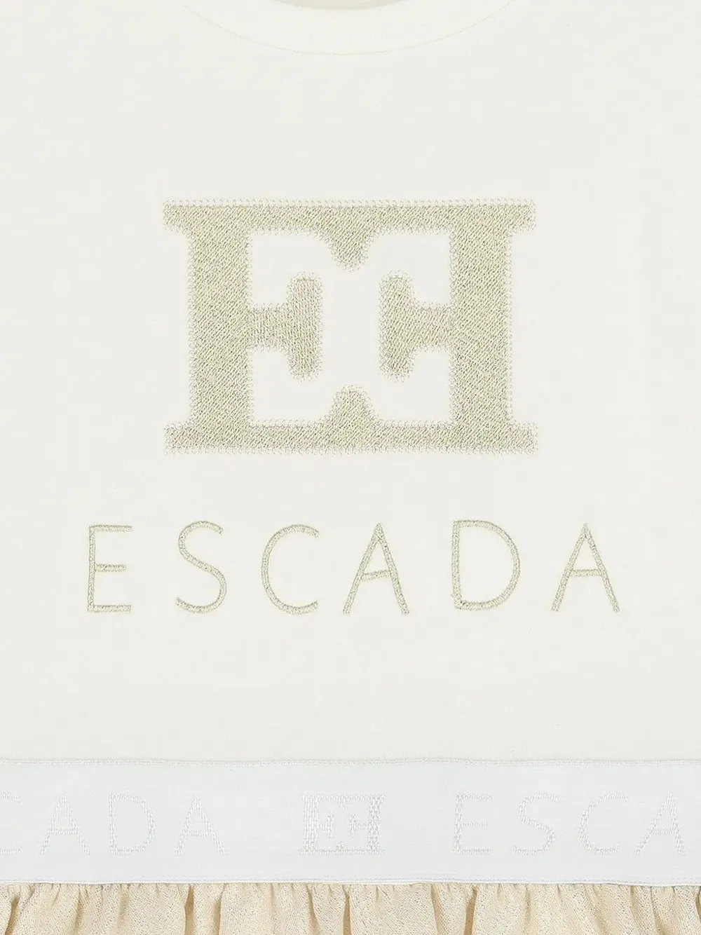 Платье с поясом и логотипом Escada Kids, нейтральный — фото 3