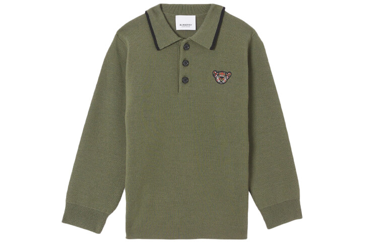 

Детская рубашка-поло Burberry, цвет Capers green