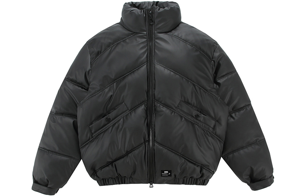 

Пуховик Unisex Stand Collar утепленный стеганый ZIAREL, черный with removable logo