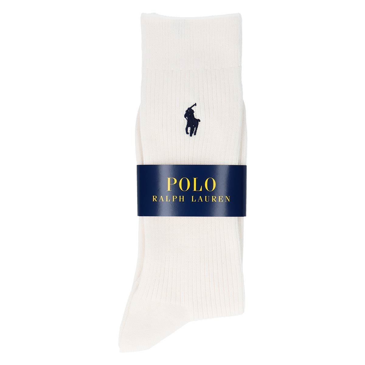Мужские носки с дезодорирующим эффектом и вышитым ребристым рисунком. Polo Ralph Lauren, 90. White