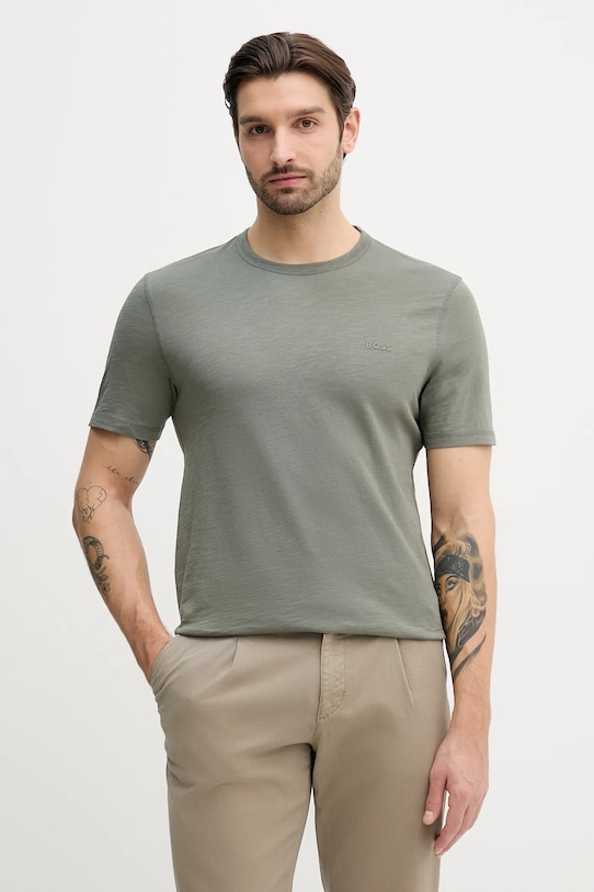 

Хлопковая футболка BOSS Orange, зеленый