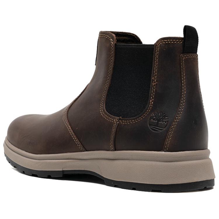 Мужские ботинки челси Timberland короткие кожаные, темно-коричневый — фото 3