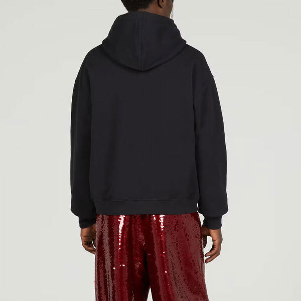 Толстовка Gucci Cotton Hoodie with Gucci Blade print 'Black', черная — фото 4