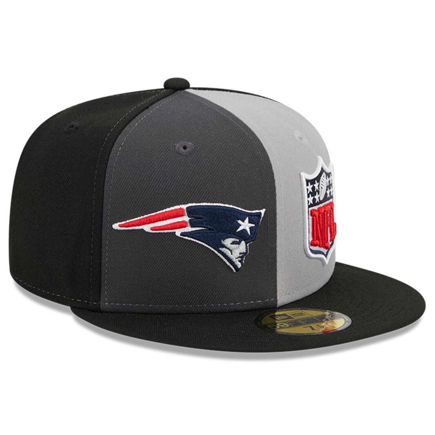 

Мужская кепка New Era Grey/Black New England Patriots 2023 Sideline 59FIFTY