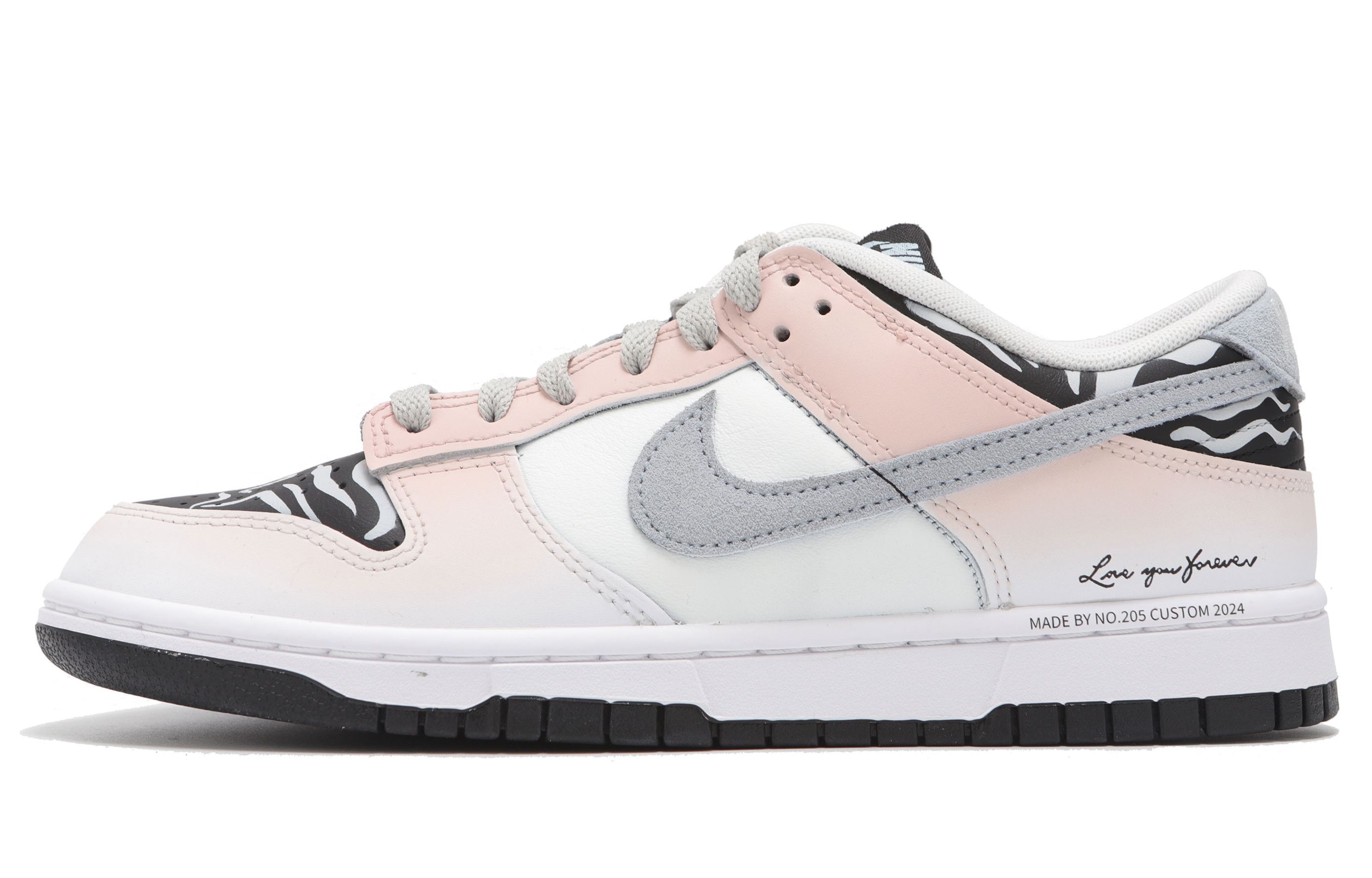 

Nike Кроссовки для скейтбординга Unisex Dunk с амортизацией, износостойкие, низкие, бело-розовые