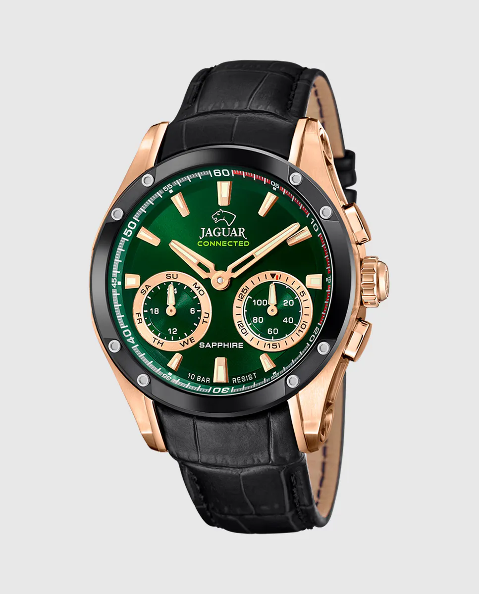 

J959/2 Connected черные кожаные мужские часы Jaguar, черный