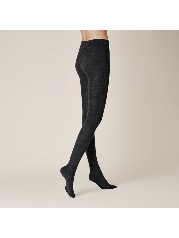 

Kunert Вязаные колготки из мягкой шерсти и хлопка, теплые, антрацитового цвета