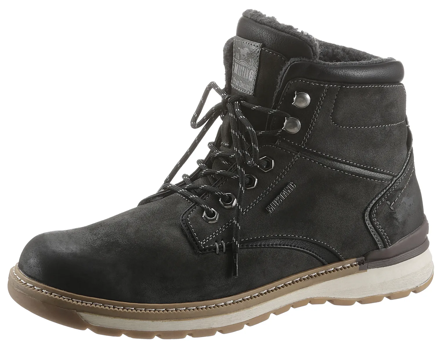 

Ботинки Mustang Shoes на шнуровке и на молнии, антрацит