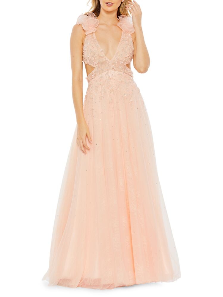 

Бальное платье с рюшами и бисером Mac Duggal, цвет Peach