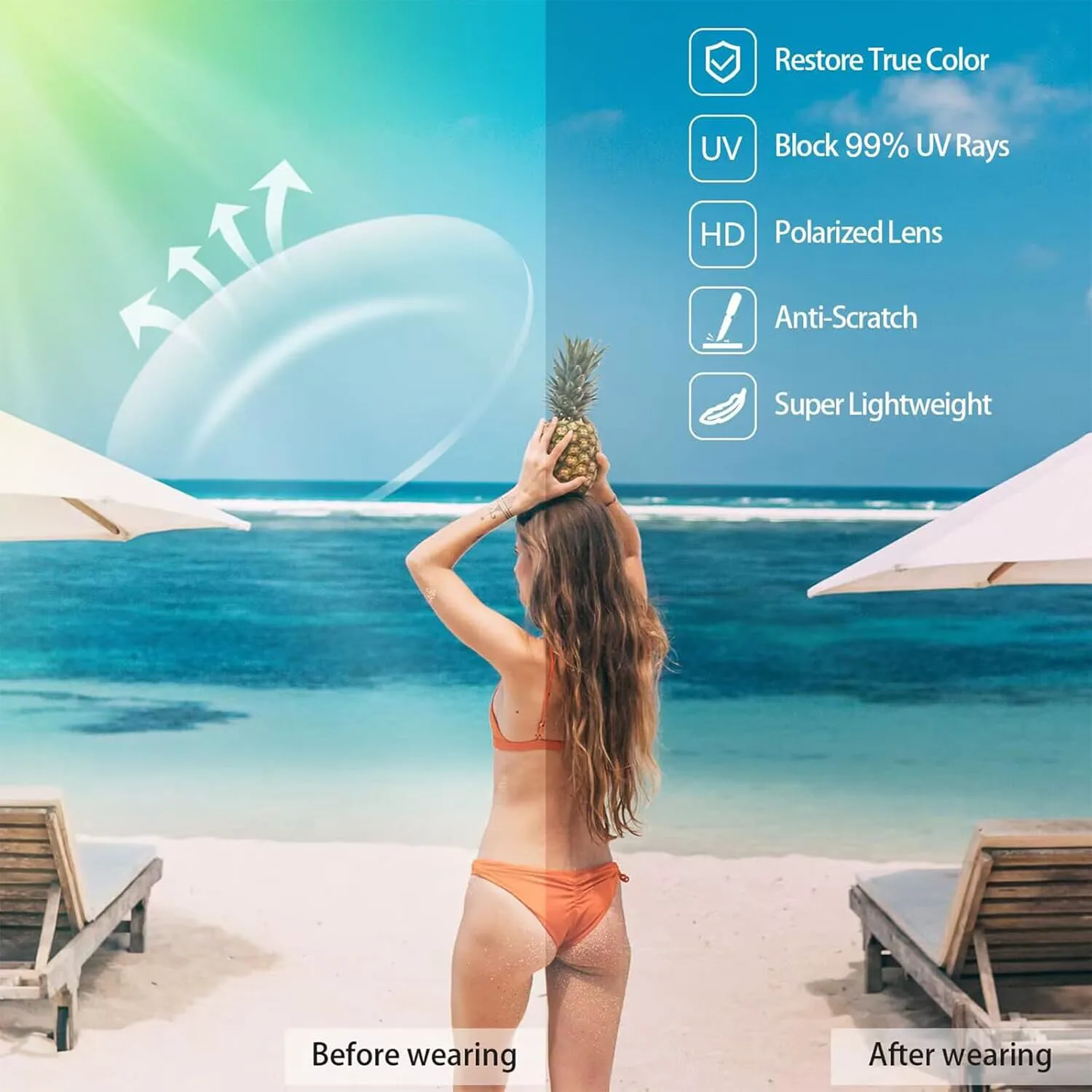 

Женские поляризованные солнцезащитные очки Myiaur, квадратные зеркальные модные очки с защитой от УФ-излучения и защитой от бликов, A91 Clear Green Frame/Green Lens