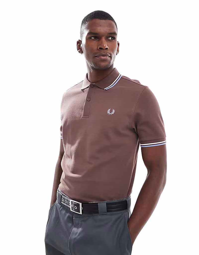 

Рубашка поло Fred Perry с двумя краями темно-бордового цвета