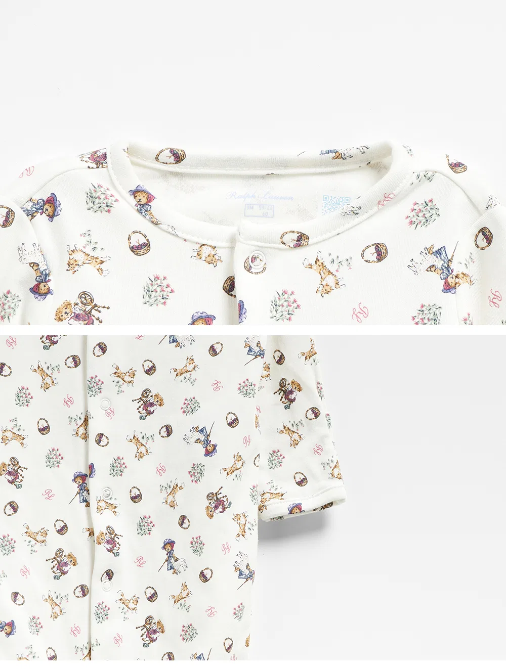 Детский конвертируемый комбинезон Polo Bear из мягкого хлопка натуральный от Polo Ralph Lauren Children — фото 4